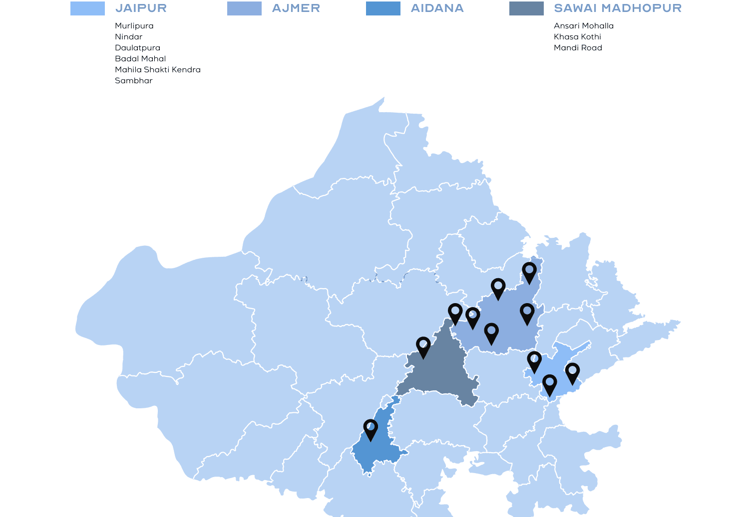 PDKF presence across Rajasthan